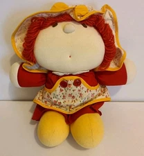 Vtg 1970s K.Y. Intl inc Rag Doll-Red Yarn Hair-Dress And Bonnet