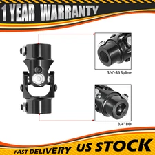 3/4" 36 Spline X 3/4" DD Black Steering Universal Joint Single U Joint Shaft
