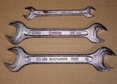 3 Mercedes Benz DIN895 Open End Wrenches Metric Matador Walter Unior