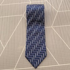 Ermenegildo Zegna Neck Tie Purple Geometric Stripes 100 Silk