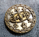 Large Vintage Antique Victorian Metal & Celluloid Picture Button FANCY DESIGN — photo 2