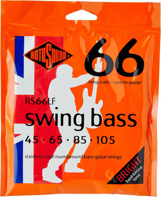 Rotosound Saiten für E-Bass SWING 66 STAINLESS SETS 4-Saiter RS66LF S...