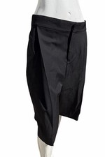 Bermudas vintage Y2K CHOLE negras diagonales largas plisadas 2001 talla 38 COMO NUEVAS