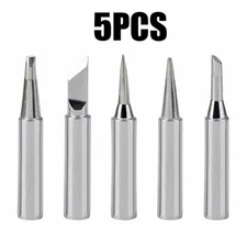 5pcs 900M-T-I/B/K/3C/2.4D Metal Soldering Iron Tips Tools Pack Silver New