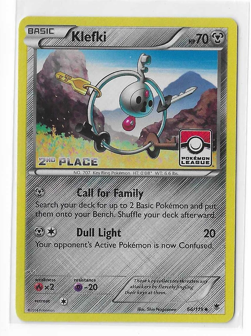 Klefki 66/119 2nd Place League Stamped Promo Phantom Forces Pokemon TCG Card NM
