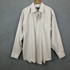 Pronto Uomo Couture Dress Shirt Mens 17-34-35 White Striped Business Formal