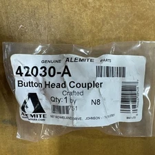 Alemite 42030-A Button Head Grease Coupler - New In Sealed Bag