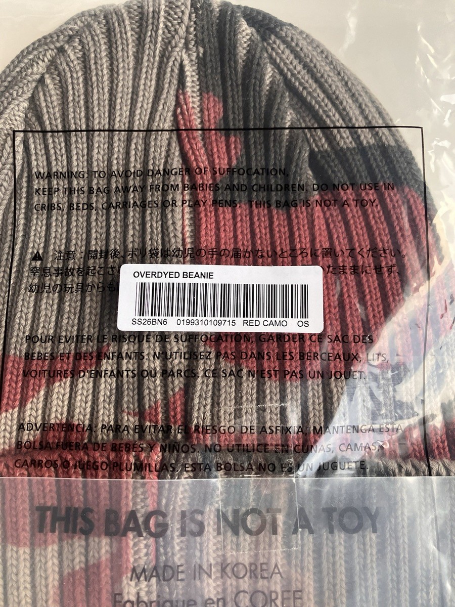Supreme Overdyed Beanie Red Camo SS26 Supreme New York 2026 Brand