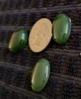 3 Vintage Natural Green Jade Loose Green Cabochon Gemstones Lot — photo 4