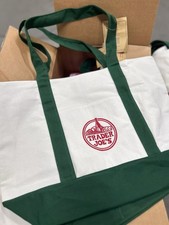 Trader Joe's Large Canvas Tote Bag Green Color New With Tag
