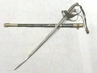 Beautiful USN Miniature Officer Dress Sword With Leather Scabbard Great Details — photo 5