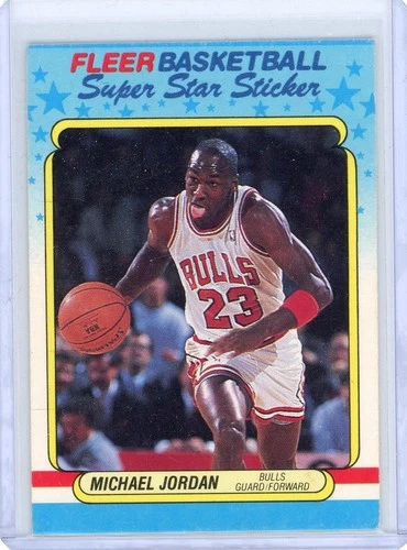 MICHAEL JORDAN 1988-89 FLEER BASKETBALL #7 (3rd YEAR) STICKER CARD