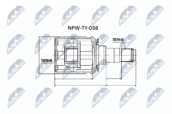 Gelenksatz Antriebswelle NTY NPW-TY-038 FüR Lexus UZJ100 Toyota Land Cruiser 100-image