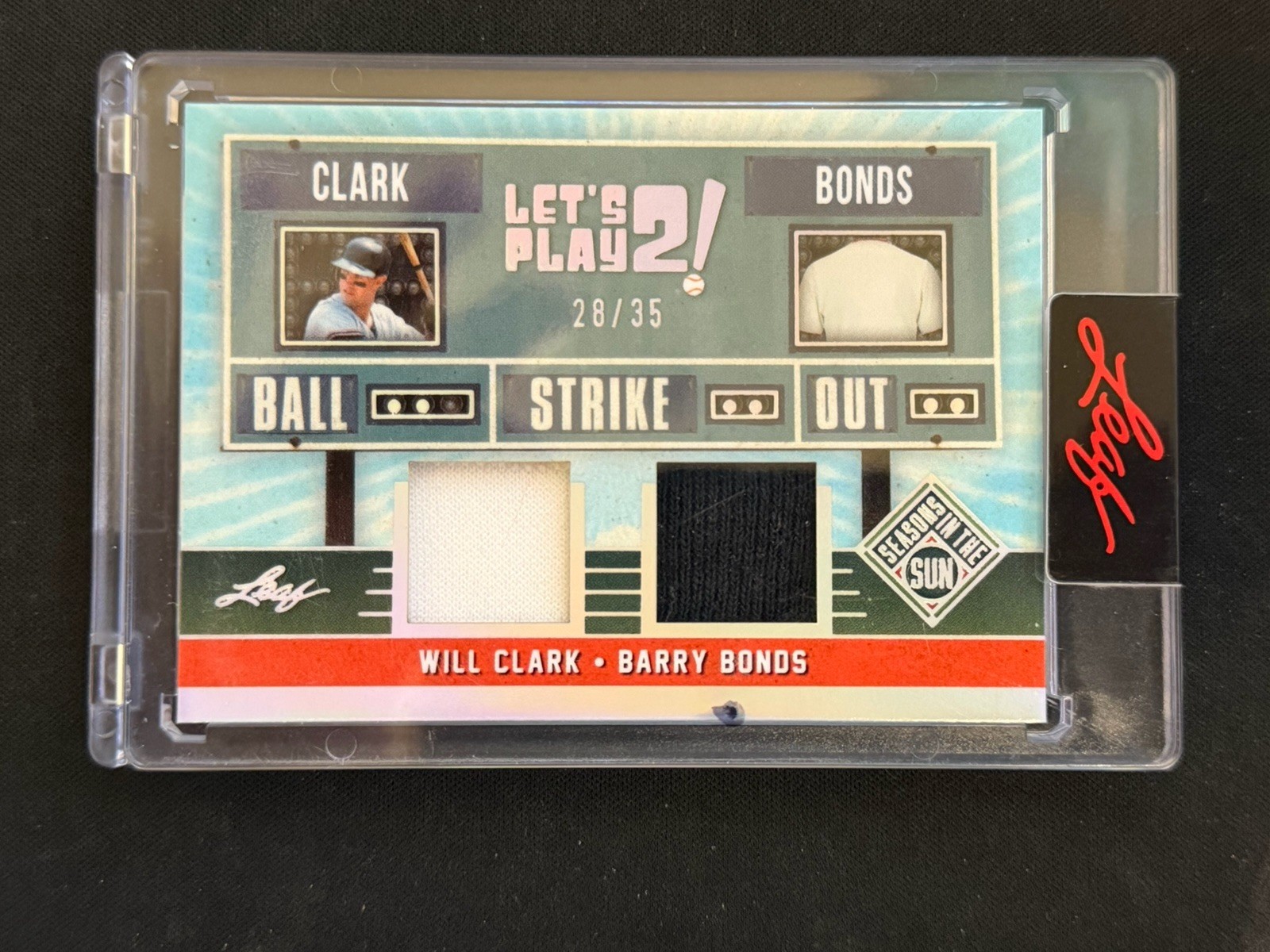 2026 Leaf Seasons in the Sun Barry Bonds Will Clark Dual Game Used /35 LP-29