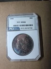 1886 MS65 Morgan Silver Dollar Green Holder PCI Purple blue orange Toned!