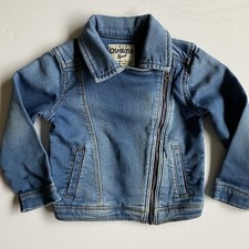 Jeans Jacket Size 3T OshKosh B Gosh Denim Side Zip Worn Look Boys Girls