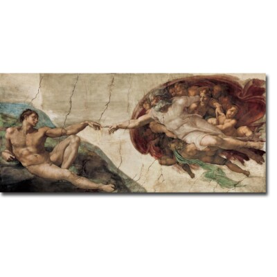 Creation of Adam by Michelangelo Gallery-Wrap Canvas Giclee Art (18 in x 36 in)