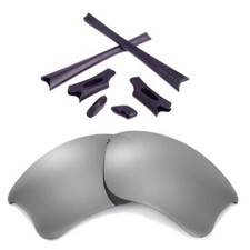 WL Titanium Non-Polarized Lenses  Black Rubber Kit For Oakley Flak Jacket XLJ