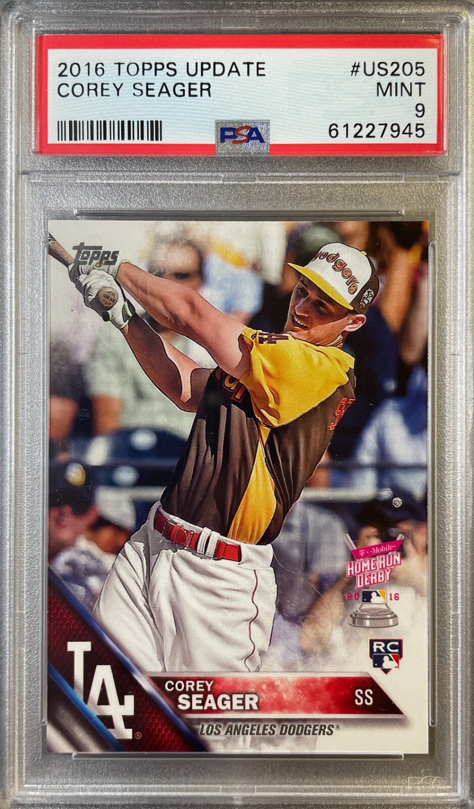 COREY SEAGER 2016 Topps CHROME UPDATE #US205 PSA 9 MINT RC