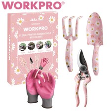 WORKPRO Aluminum Garden Tool Set 4 PIECES Pink Durable Heavy Duty with Box NEW