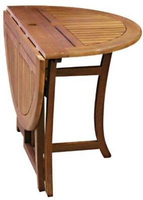 Outdoor Interiors 10020 Drop-Leaf Eucalyptus Hardwood Folding