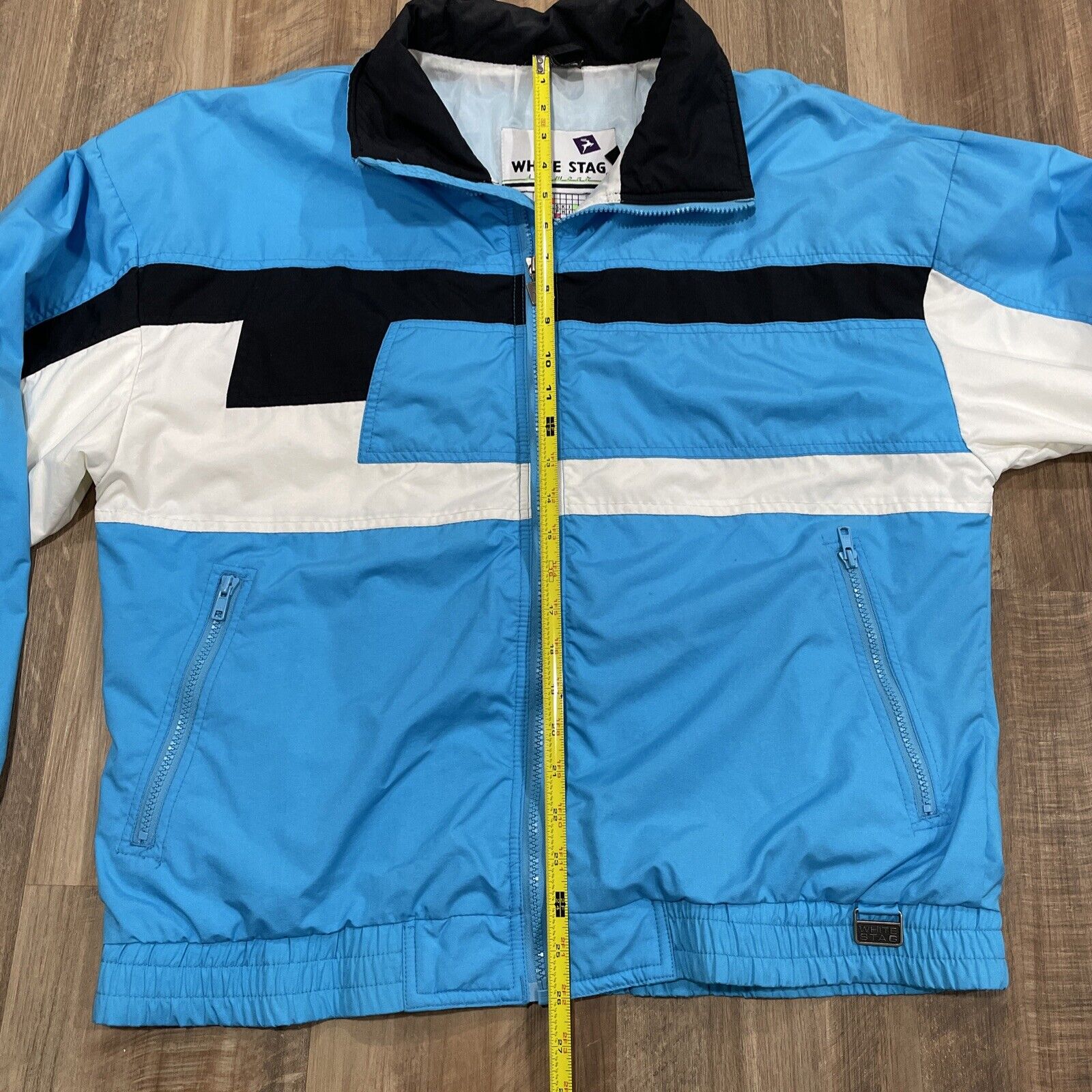 Vintage 80s 90s White Stag Skiwear Ski Graphics Jacket Size M Blue White  Black