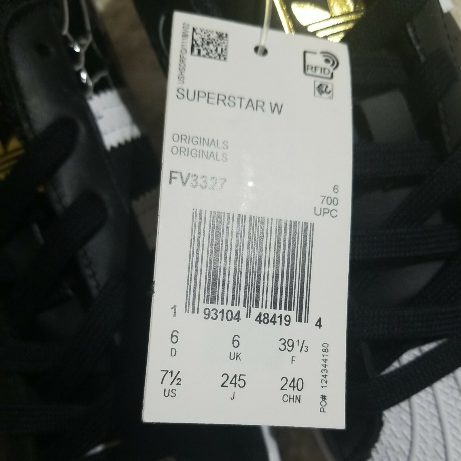 Size 7.5 - adidas Superstar Black for sale online | eBay