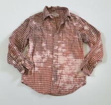 Upcycled Distressed Bleached Hand Dyed Country Grunge Rockabilly Shirt Youth L