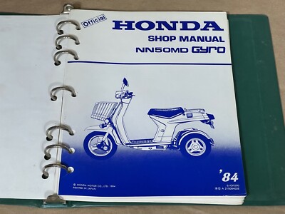 1984 Honda NN50 Gyro 50 NN50MD Shop Service Repair Manual & Setup instructions