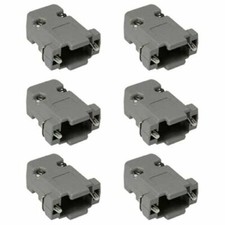 6 PCS DB9 D-SUB 9 Pin RS232 Serial Plastic Hood Shell Solder Connector Cover Lot