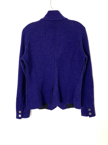 Eileen Fisher Womens Blazer Large Purple Wool Buttons Fitted - Picture 5 of 9