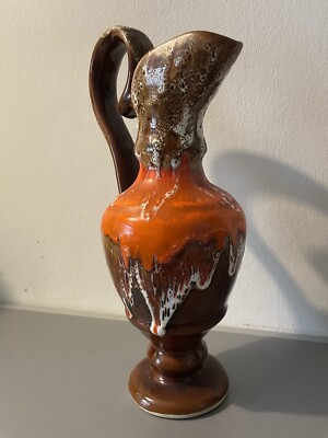 Krug Vulkan Lava  ceramique de Vallauris Alt Vintage 34cm Top Zustand