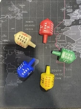 5 Color Plastic Toma Todo Pirinola Traditional Mexican Game                   IM