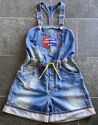 DSQUARED2 S/S 2007 BAGNO 38 DUNGAREE DRESS DRESS SKIRT BUSTIER OVERALL dungarees