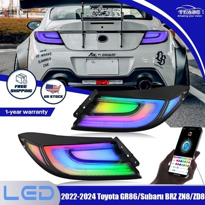 2x RGB LED Tail Lights For Toyota GR86 Subaru BRZ 2022-2024 Rear Lamps Assembly