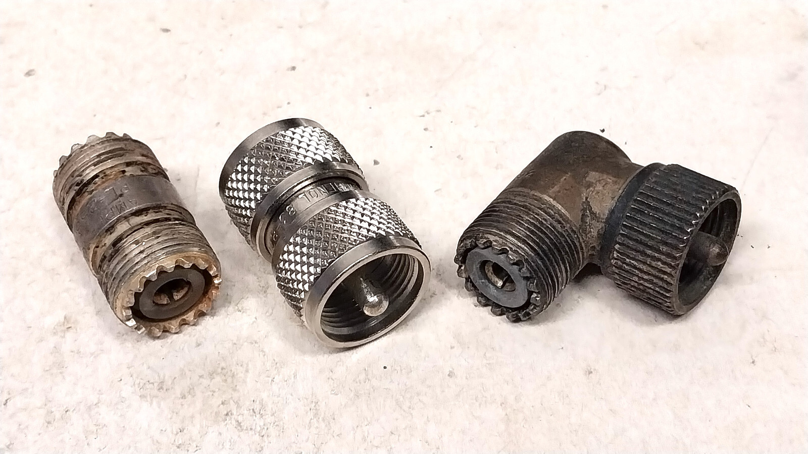 3 Nice UHF Coax Cable Connector PL259 SO239 / Old Vintage Ham Radio