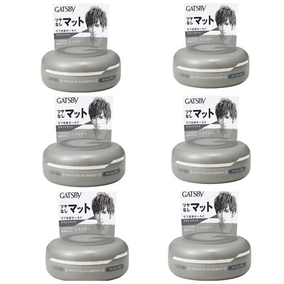 Mandom GATSBY Hair Wax Moving Rubber Grunge Mat Gray 80g×6 set from Japan