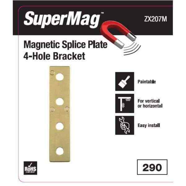 SuperMag 4-Hole Flat Straight Bracket with Magnets - Strut Fitting