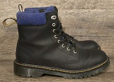 Girls Size 5 Doc Dr. Martens 1460 Collar J Blue  Black Side Zip Lace Up Boots