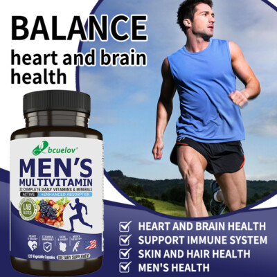 Men's Multivitamin 120 Capsule Prostate Skin Health Enhance Immune 1-3 Bottle