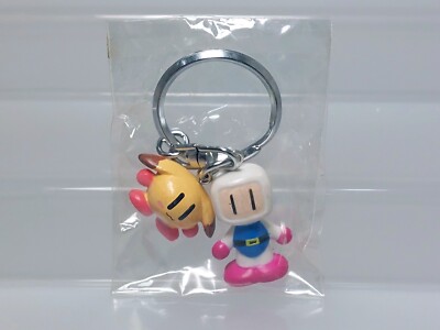 Bomberman White Bomber & Pommy Keychain Figure Hudson Soft Japan