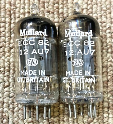 Mullard ECC82 真空管 Mullard 12AU7/ECC82 Long Plate Square getter 1956 NOS NIB matched