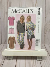McCall's 7297 Sewing Pattern Pajama Robe Tops Gown Shorts Pants RR 18W-24W NEW
