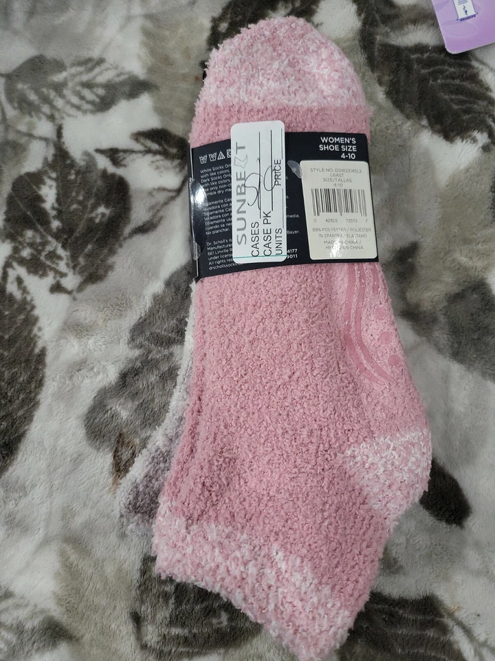 DR SCHOLLS CALCETINES MUJER CORTE BAJO 2 PARES CALMANTE CONFORT ZAPATO TALLA 4-10 ROSA Foto 2 de 2