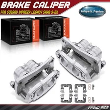 Pair Front Side Brake Calipers with Bracket for Subaru Impreza Legacy Saab 9-2X