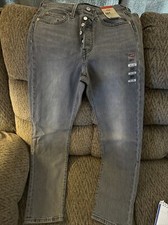 New 69.99 Levi's Women's 501 High-Rise Slim Jeans - Porcini Grey Faded 26x30