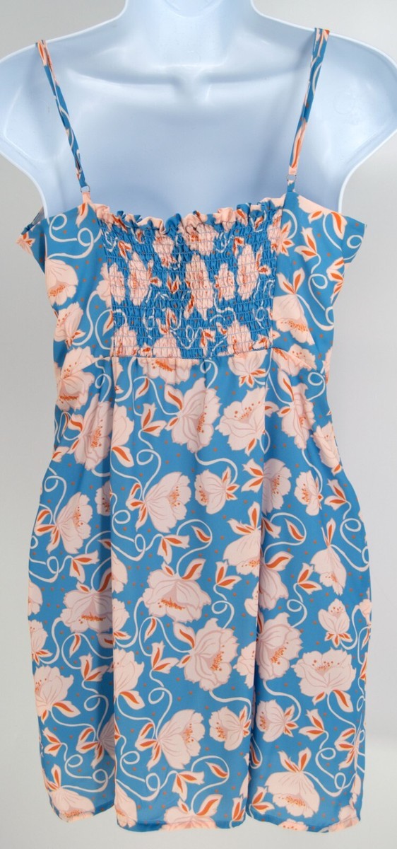 Blue Life Mini Dress V Floral Donia Blue M Medium Smocked Adjustable Straps | eBay Blue Life Mini Dress V Floral Donia Blue M Medium Smocked Adjustable Straps | eBay