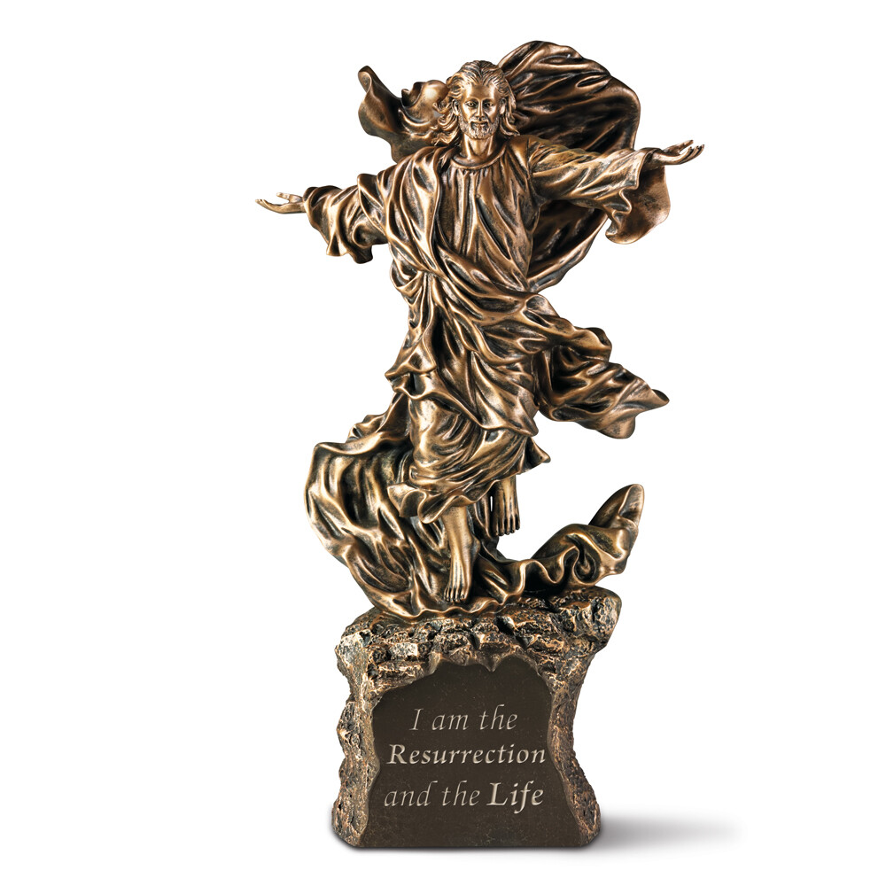 Bradford Exchange Resurrection And The Life Cold-Cast Bronze Jesus