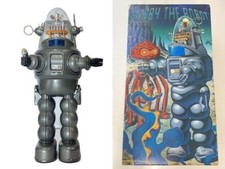 Osaka Tin Toy Mechanized Vintage Robby the Robot Electric Walking Japan Rare