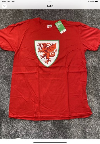 WALES MENS EMBLEM T-SHIRT , VARIOUS SIZES ............ BNWT - Picture 4 of 4